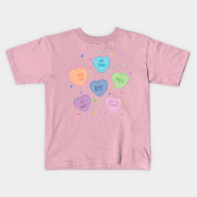 Funny Candy Conversation Hearts Funny Candy Heart Kids T Shirt